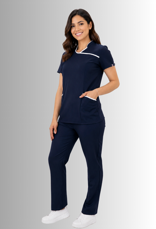 Uniforme para Mujer Antifluidos, Anticloro y Spandex con Cuello Mao | SOZU