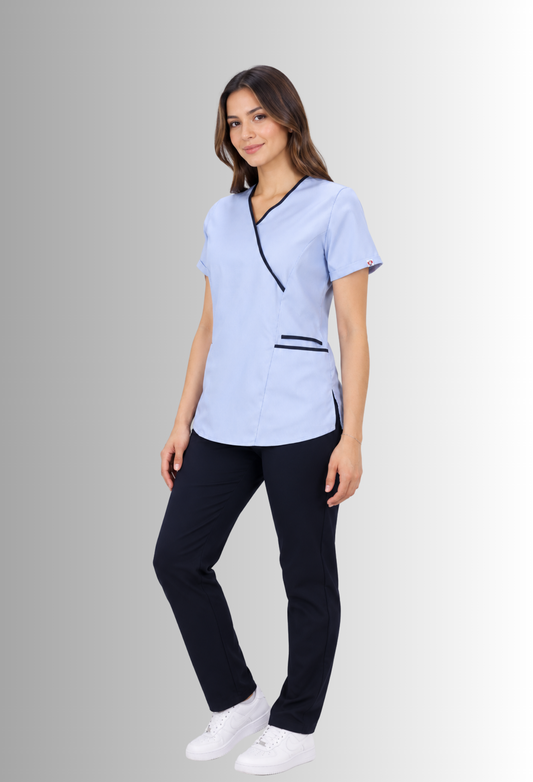 Uniforme de Limpieza Lineas Azules para Mujer de Filipina y Panatalón | SOZU