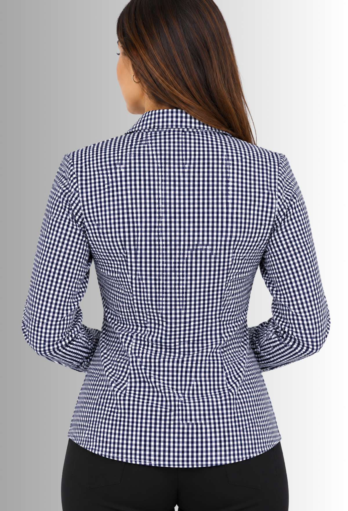 Camisa Antimanchas para Mujer Manga Larga de Cuadros | SOZU