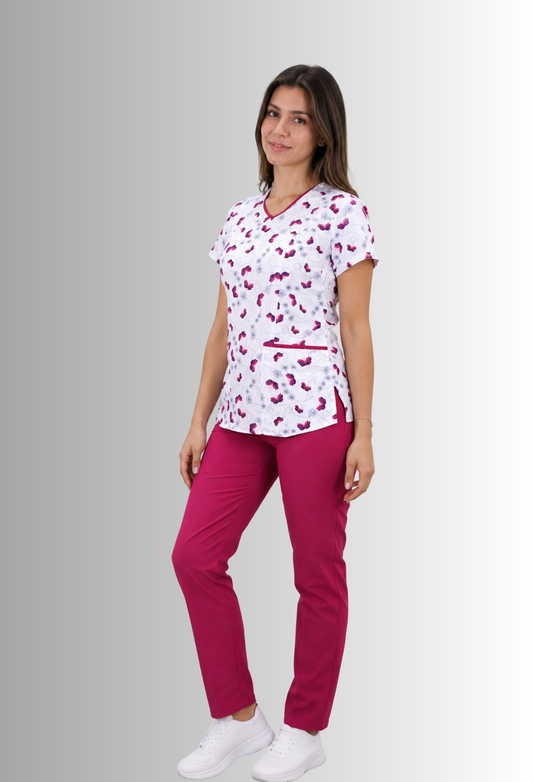 Uniforme Antifluido y Anticloro con mariposas para Mujer | SOZU