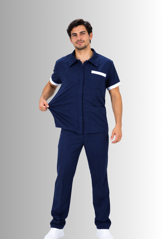 Uniforme de Limpieza para Hombre Cloro Resistente, Antifluido y Spandex| SOZU