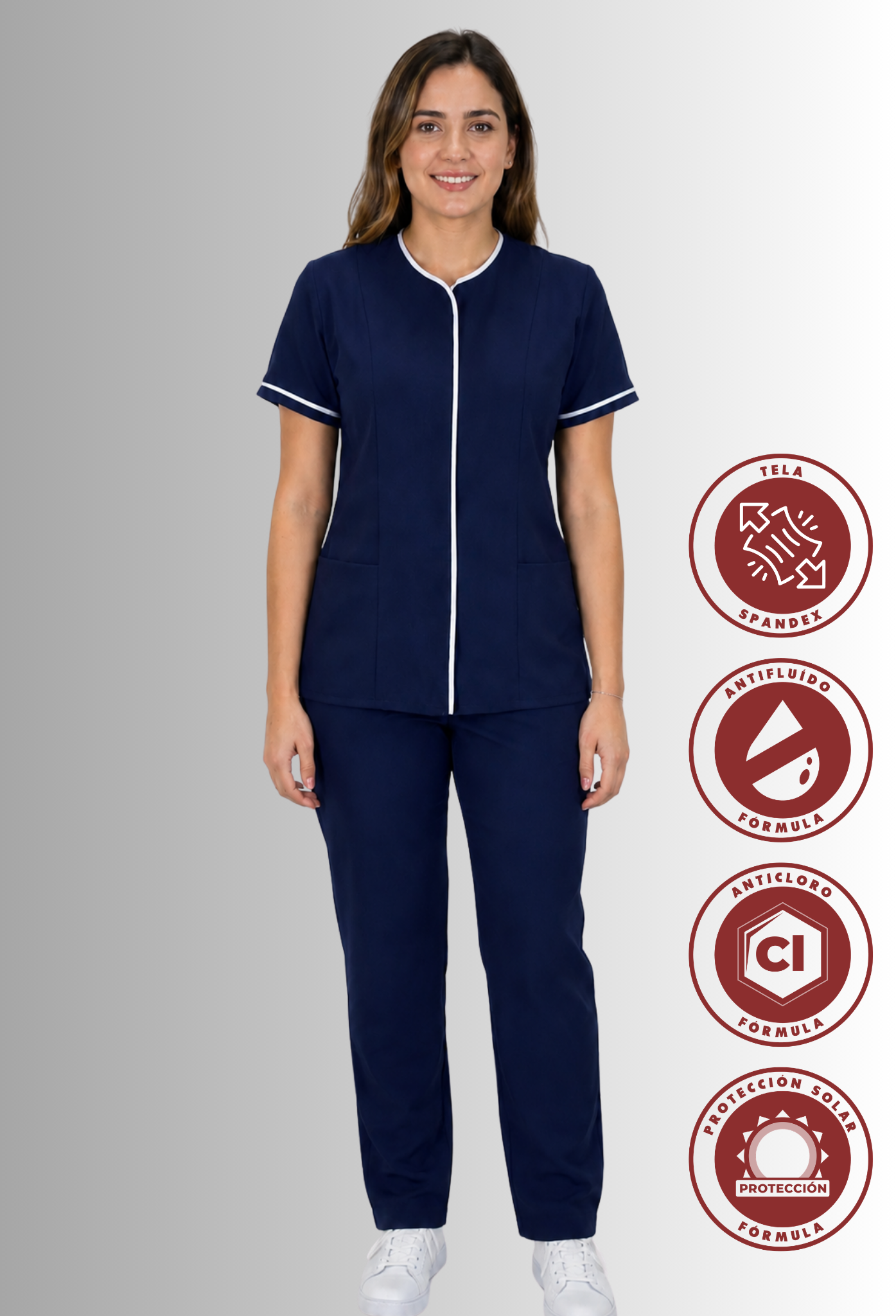 Uniforme para Mujer Antifluido, Anticloro y Spandex| SOZU