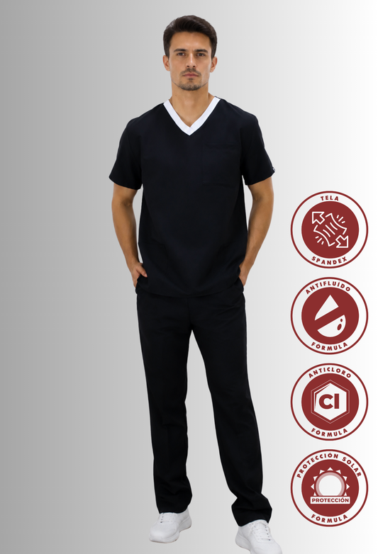 Uniforme para Hombre Antifluido, Anticloro y Spandex con Bies | SOZU