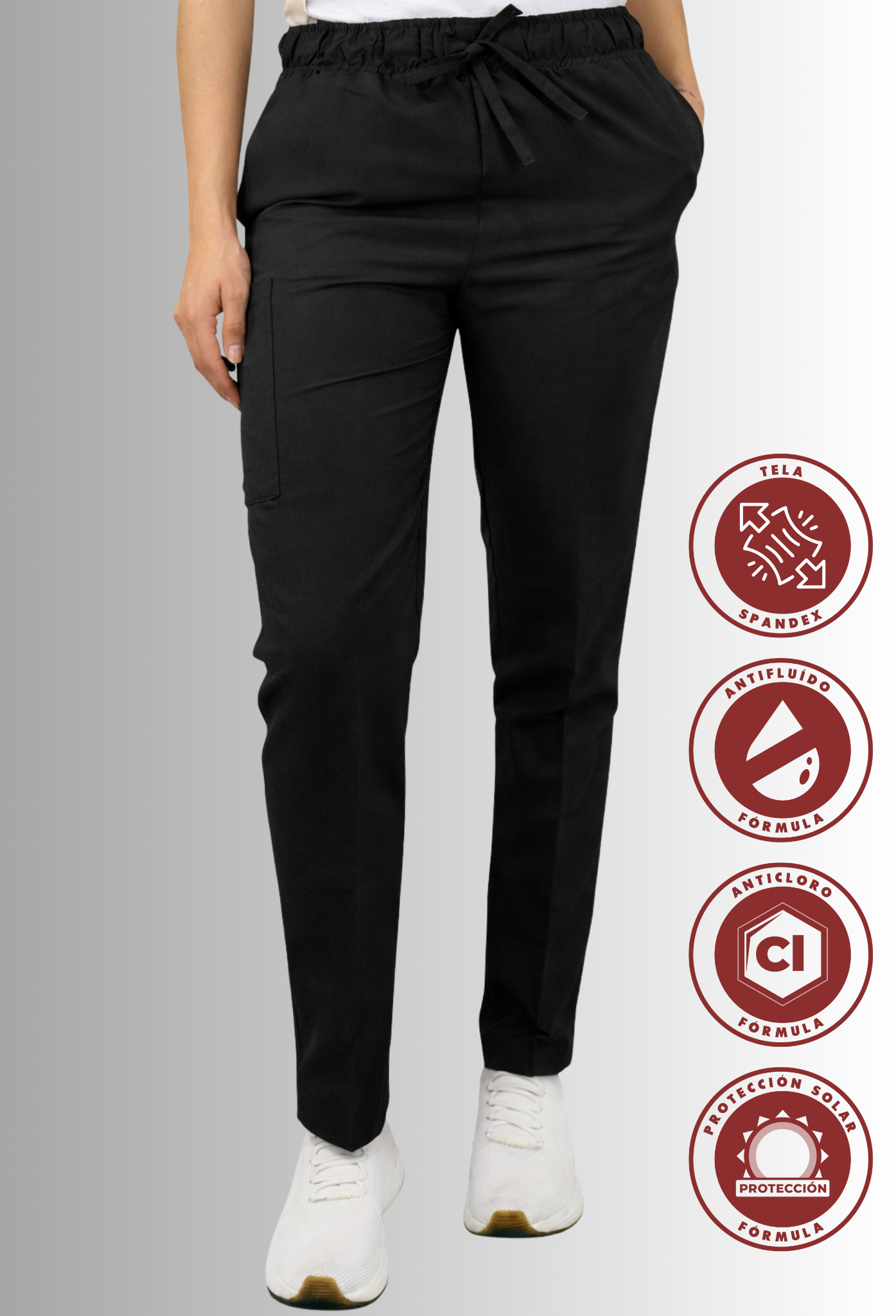 Pantalón Quirúrgico Spandex, Antifluido, Anticloro y Protección Solar para Mujer | SOZU
