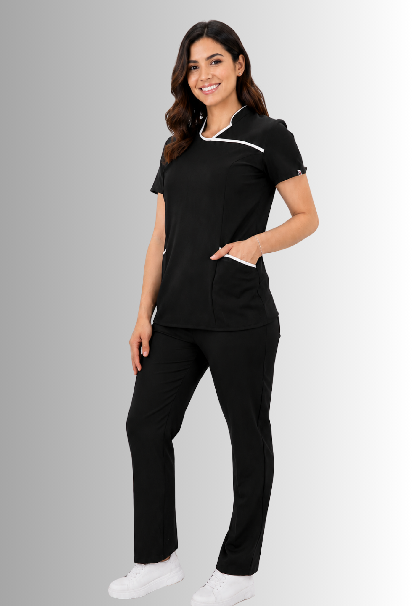 Uniforme para Mujer Antifluidos, Anticloro y Spandex con Cuello Mao  | SOZU