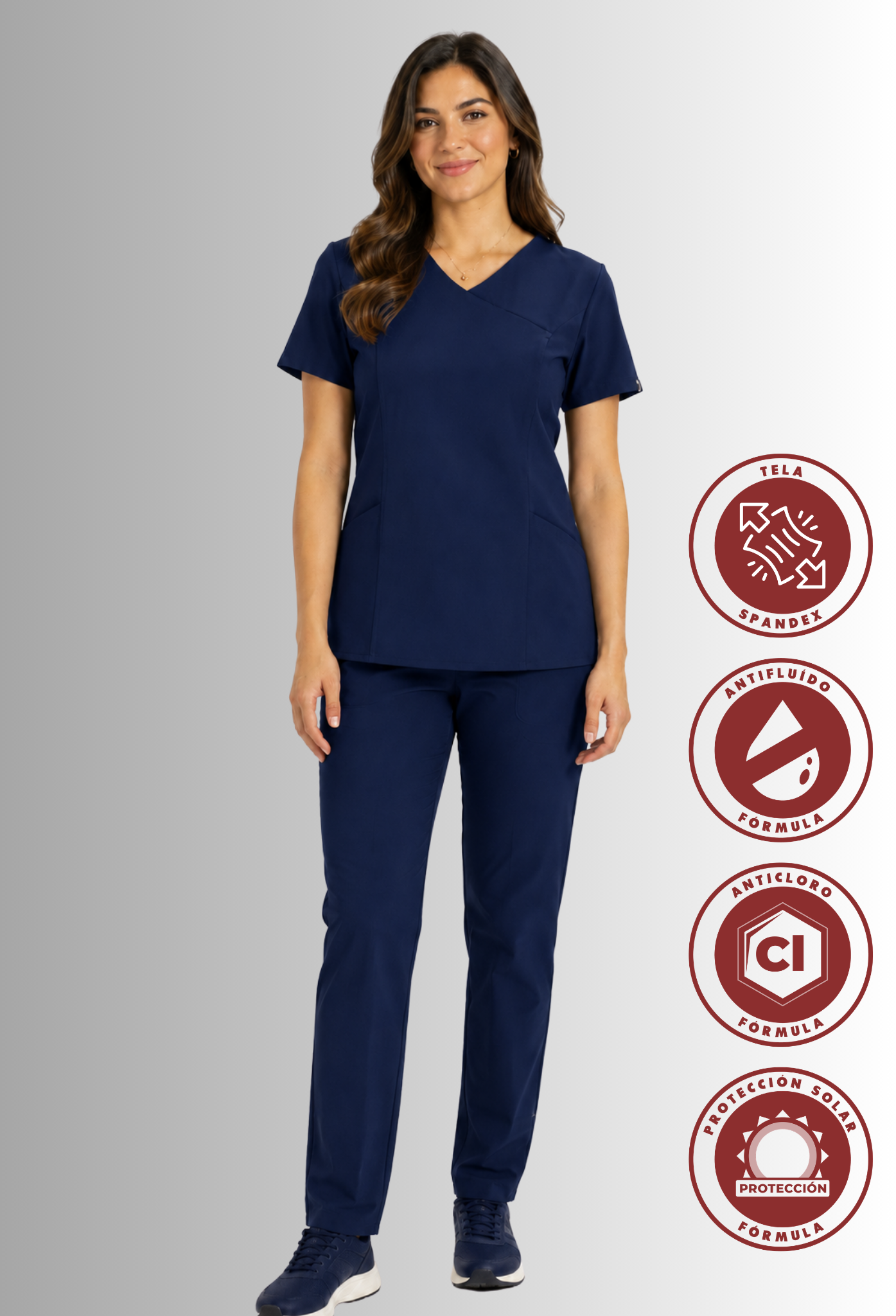 Uniforme para Mujer Negro con Spandex, Antifluido, Anticloro | SOZU