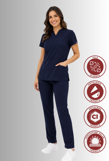 Uniforme Quirúrgico para Mujer Antifluido, Anticloro y Spandex | SOZU