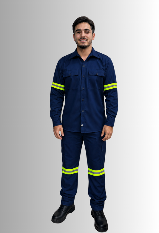Uniforme de Mantenimiento Manga Larga Con Franjas de Seguridad Hombre | SOZU