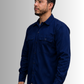 Camisa Azul Manga Larga para Hombre Uso Rudo | SOZU