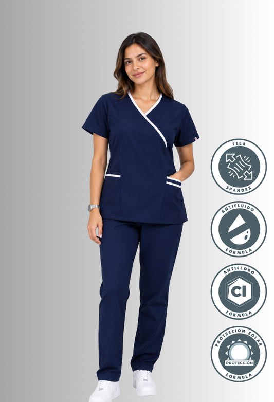 Uniforme para Mujer Spandex, Antifluido y Anticloro Azul Marino | SOZU