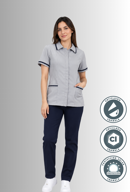 Uniforme de Limpieza para Mujer Antifluido Gris | SOZU