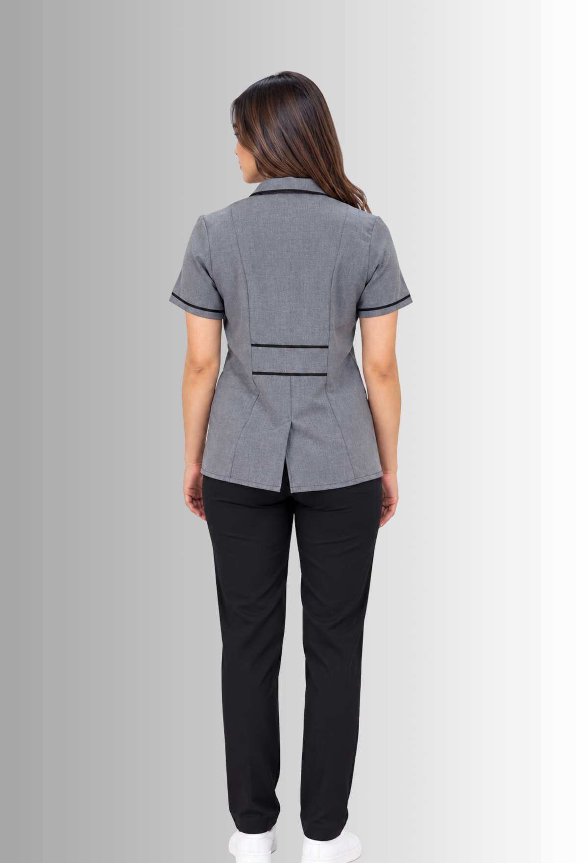 Uniforme de Chaquetín para Limpieza Gris Mujer con Spandex | SOZU