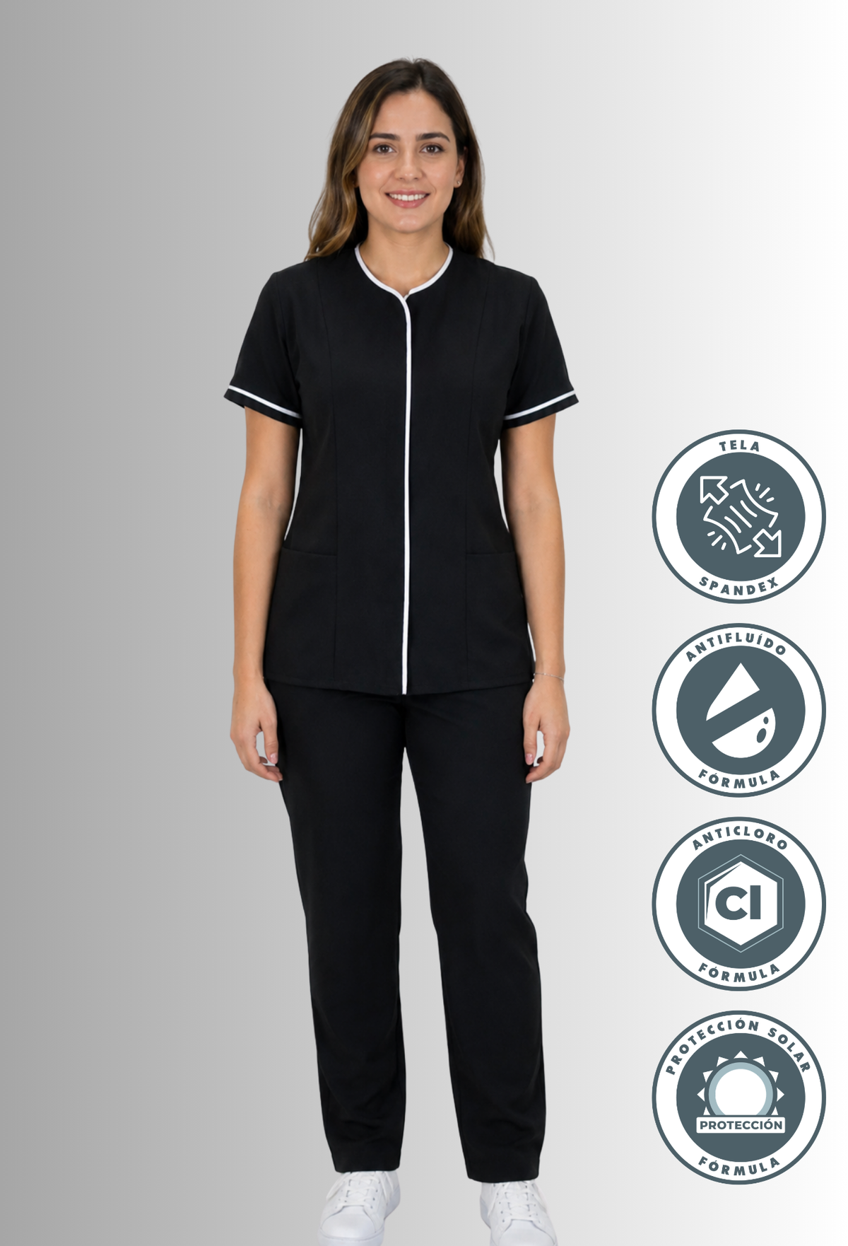 Uniforme para Mujer Antifluido, Anticloro y Spandex| SOZU