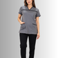 Uniforme de Limpieza con Filipina Gris para Mujer con Spandex | SOZU