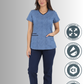 Uniforme para Mujer Antifluido y Anticloro Estampado Azul | SOZU