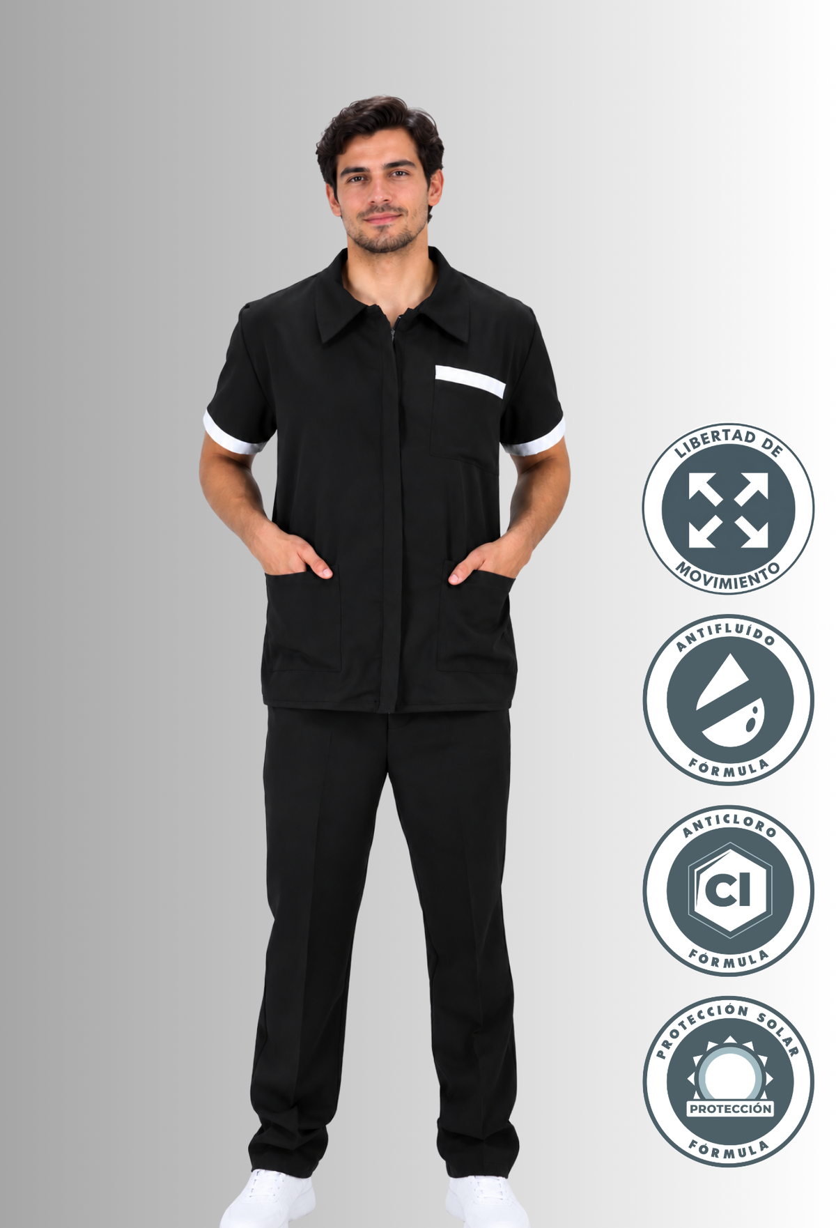 Uniforme de Limpieza para Hombre Antifluido con Protección UV | SOZU