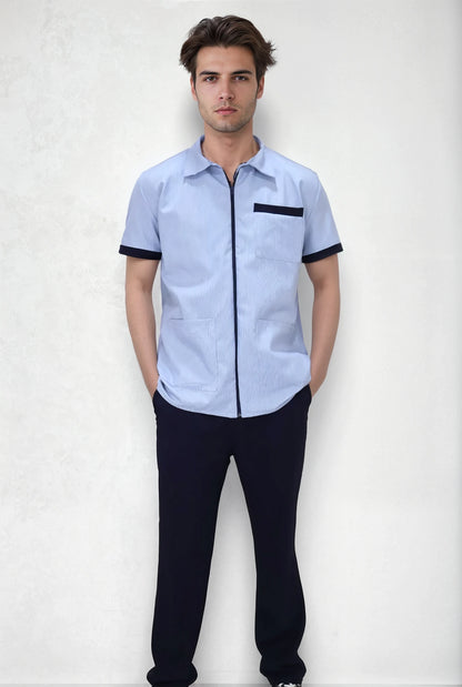 Uniforme de Limpieza para Hombre con Líneas Azules | SOZU