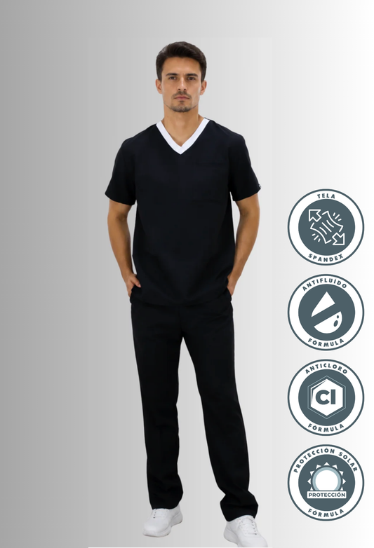 Uniforme para Hombre Antifluido, Anticloro y Spandex con Bies | SOZU