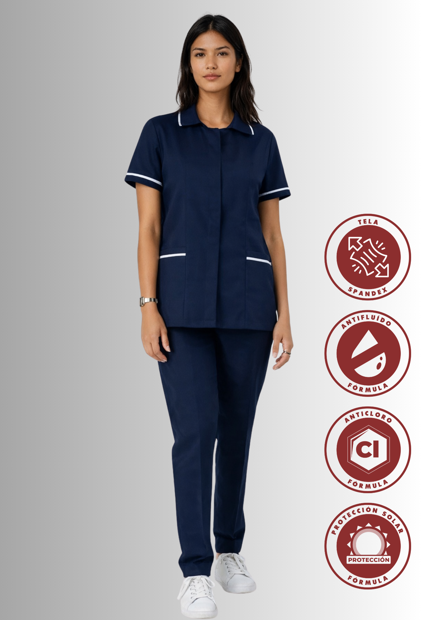 Uniforme de Chaquetín para Mujer Antifluidos y Anticloro con Spandex | SOZU