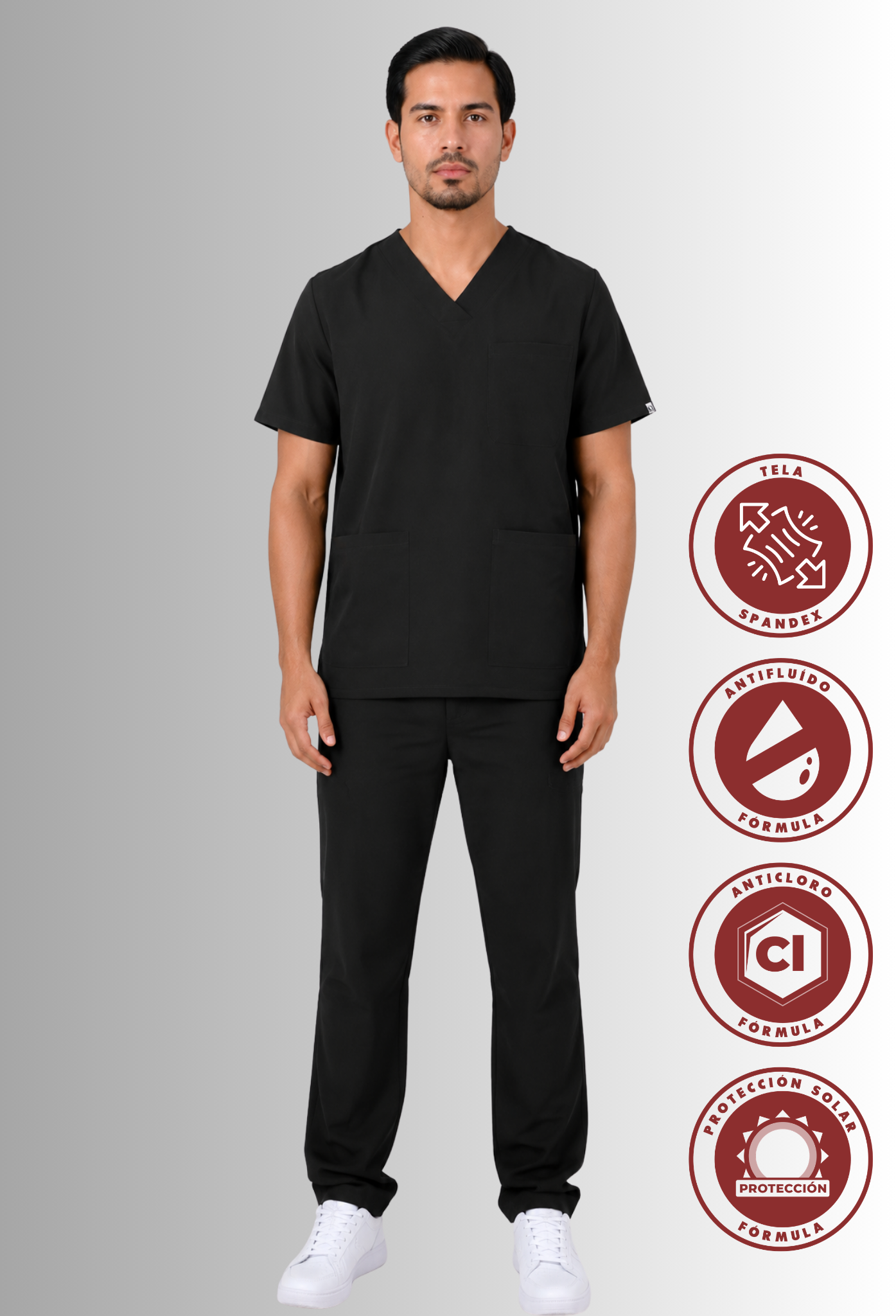 Uniforme Antifluido, Anticloro y spandex para hombre