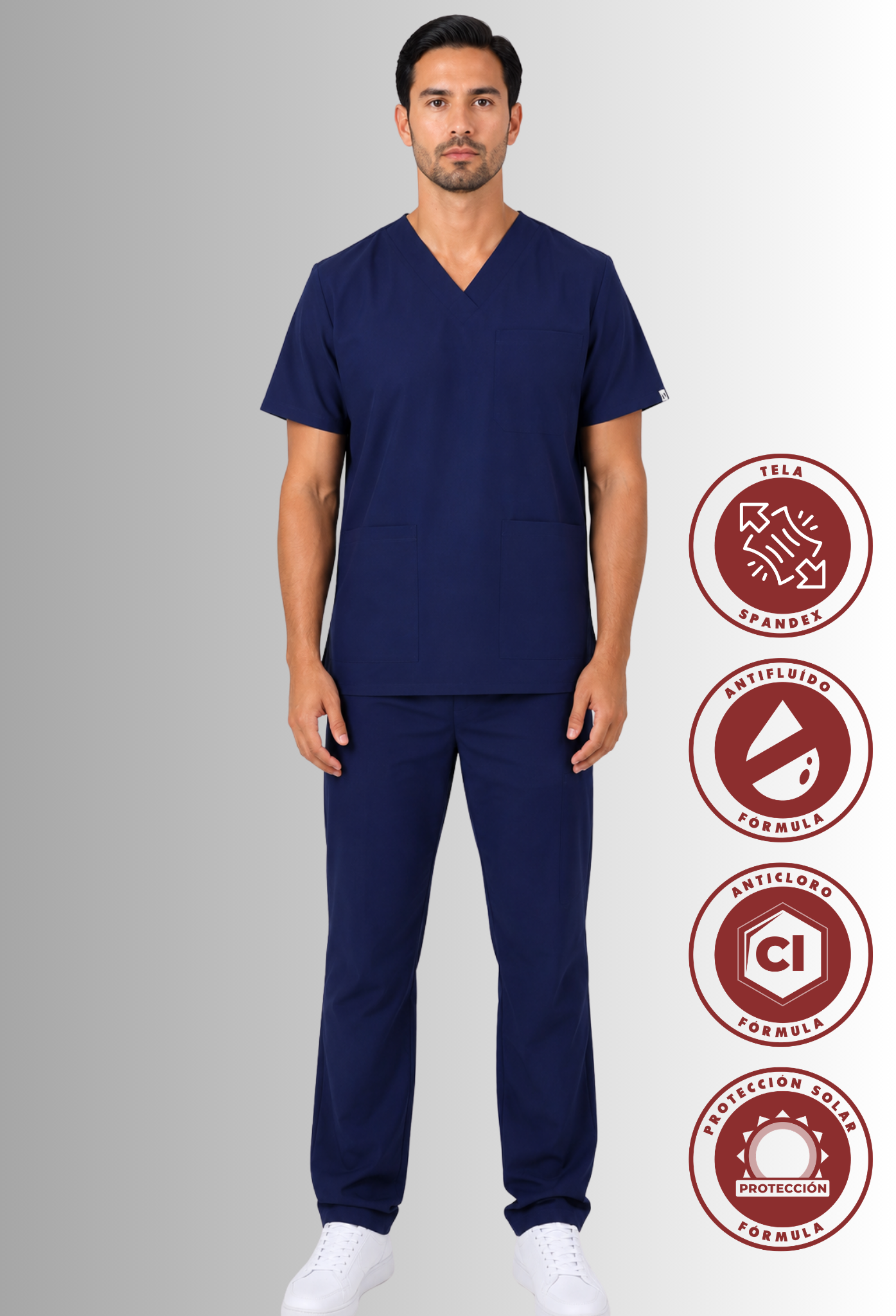 Uniforme Antifluido, Anticloro y spandex para hombre