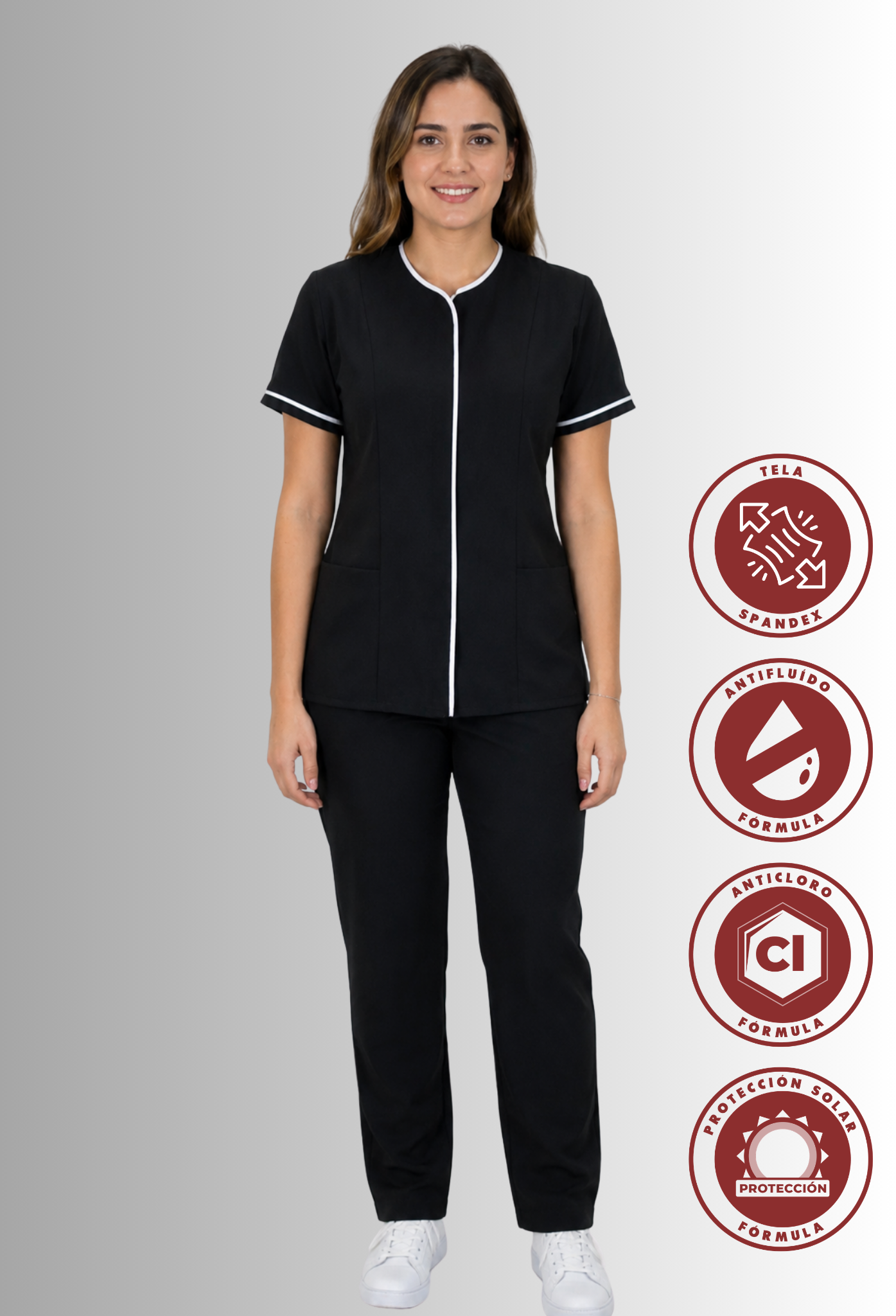 Uniforme para Mujer Antifluido, Anticloro y Spandex| SOZU