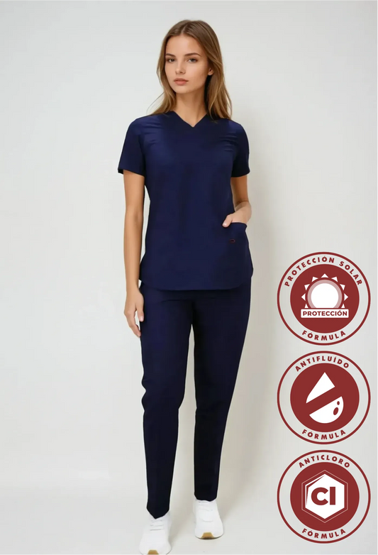 Uniforme Quirúrgico Antifluido y Anticloro Azul Marino | SOZU