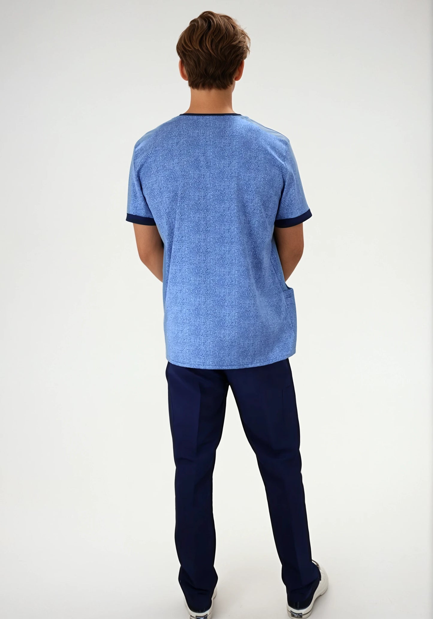 Uniforme de Trabajo Azul Antifluido para Hombre con Spandex | SOZU