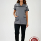 Uniforme de Limpieza con Filipina Gris para Mujer con Spandex | SOZU