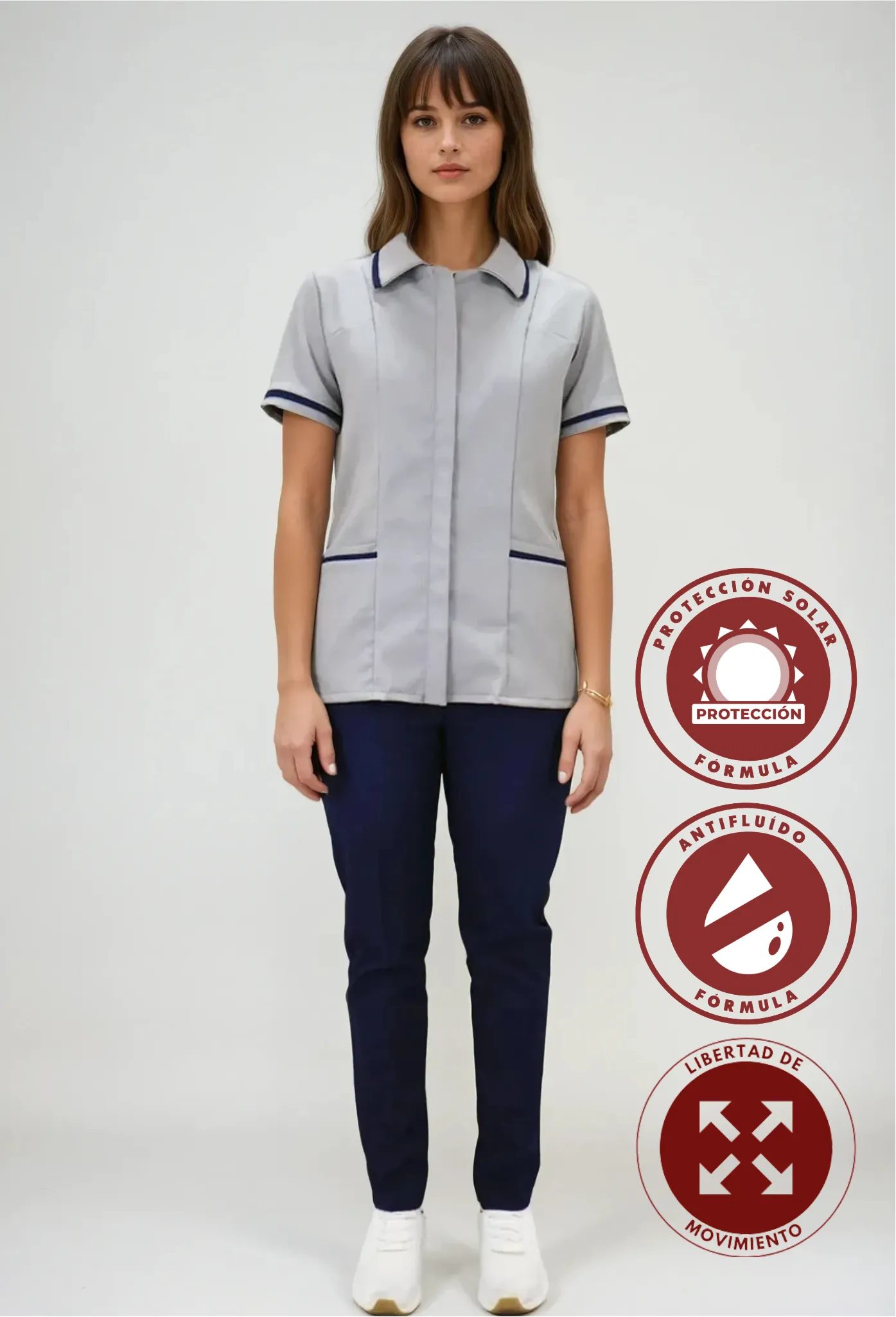 Uniforme de Limpieza para Mujer Antifluido Gris | SOZU