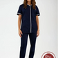 Uniforme para Mujer de Servicio de Limpieza Azul Spandex | SOZU