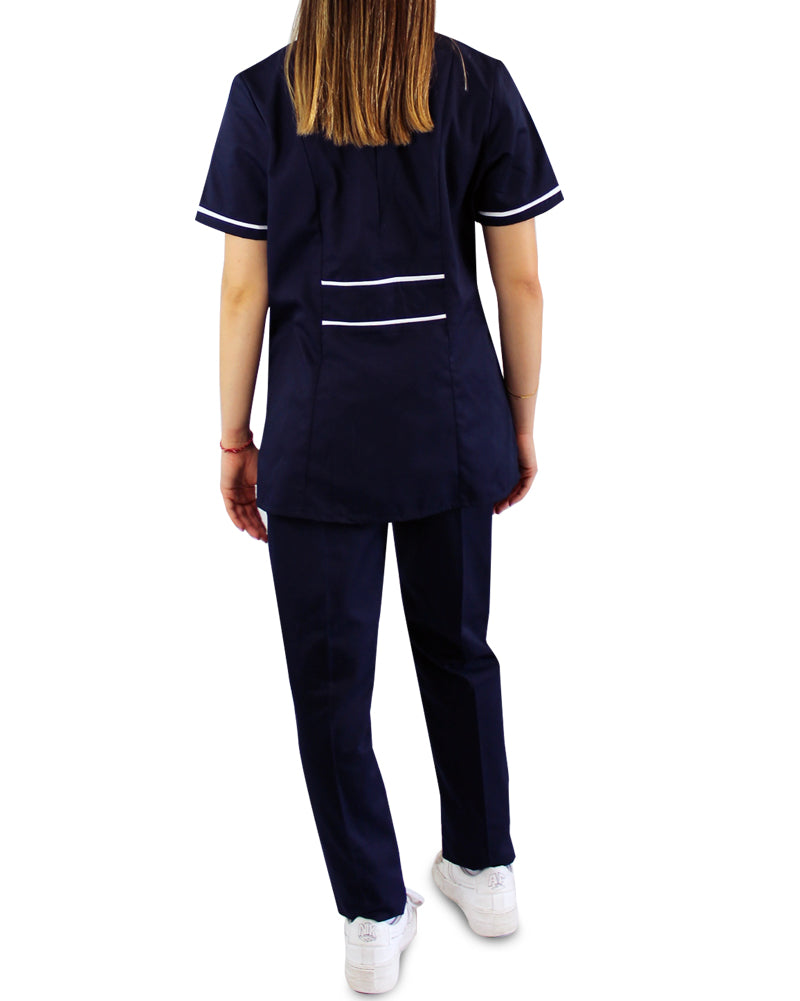 Uniforme para Mujer de Servicio de Limpieza Azul Spandex | SOZU