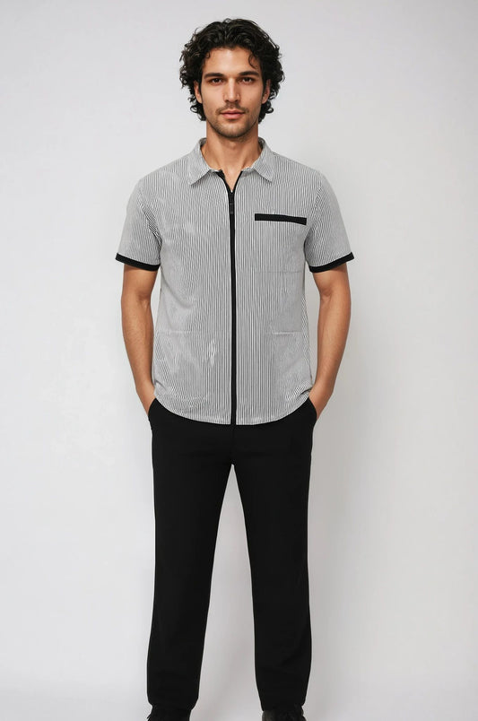 Uniforme de Limpieza Líneas Negras para Hombre | SOZU