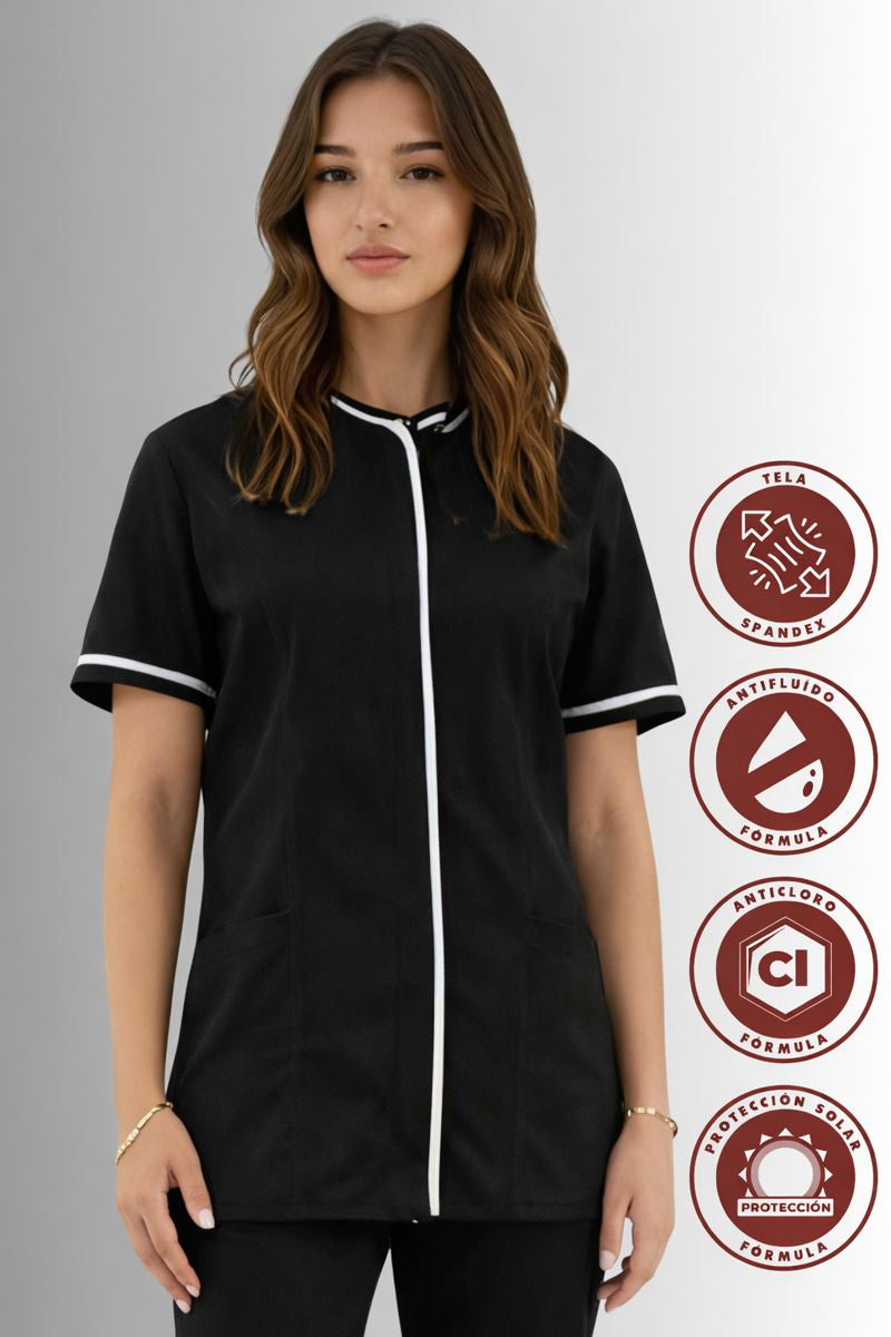 Chaquetín para Servicio de Limpieza para Mujer Spandex, Antifluido y Anticloro | SOZU