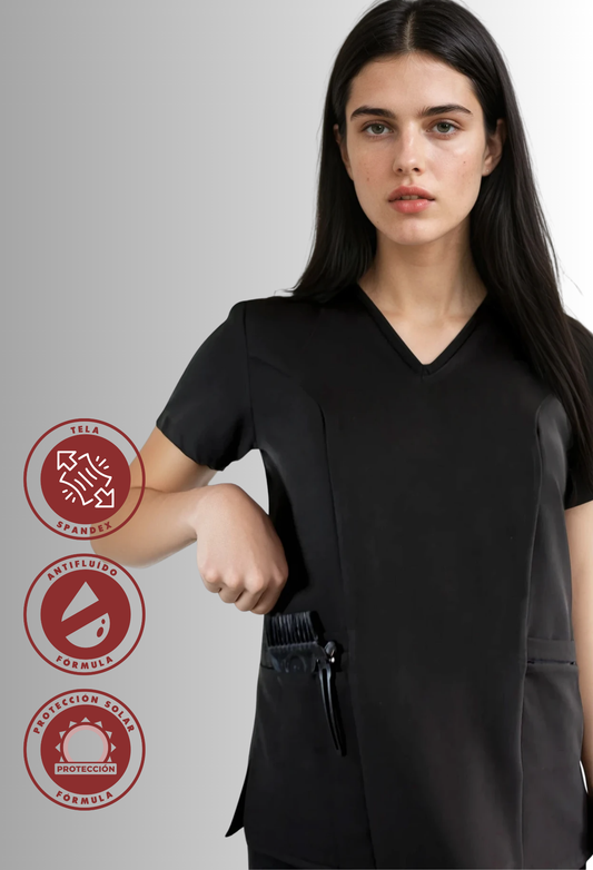 Filipina de Estética Antifluido con Spandex y bolsas | SOZU