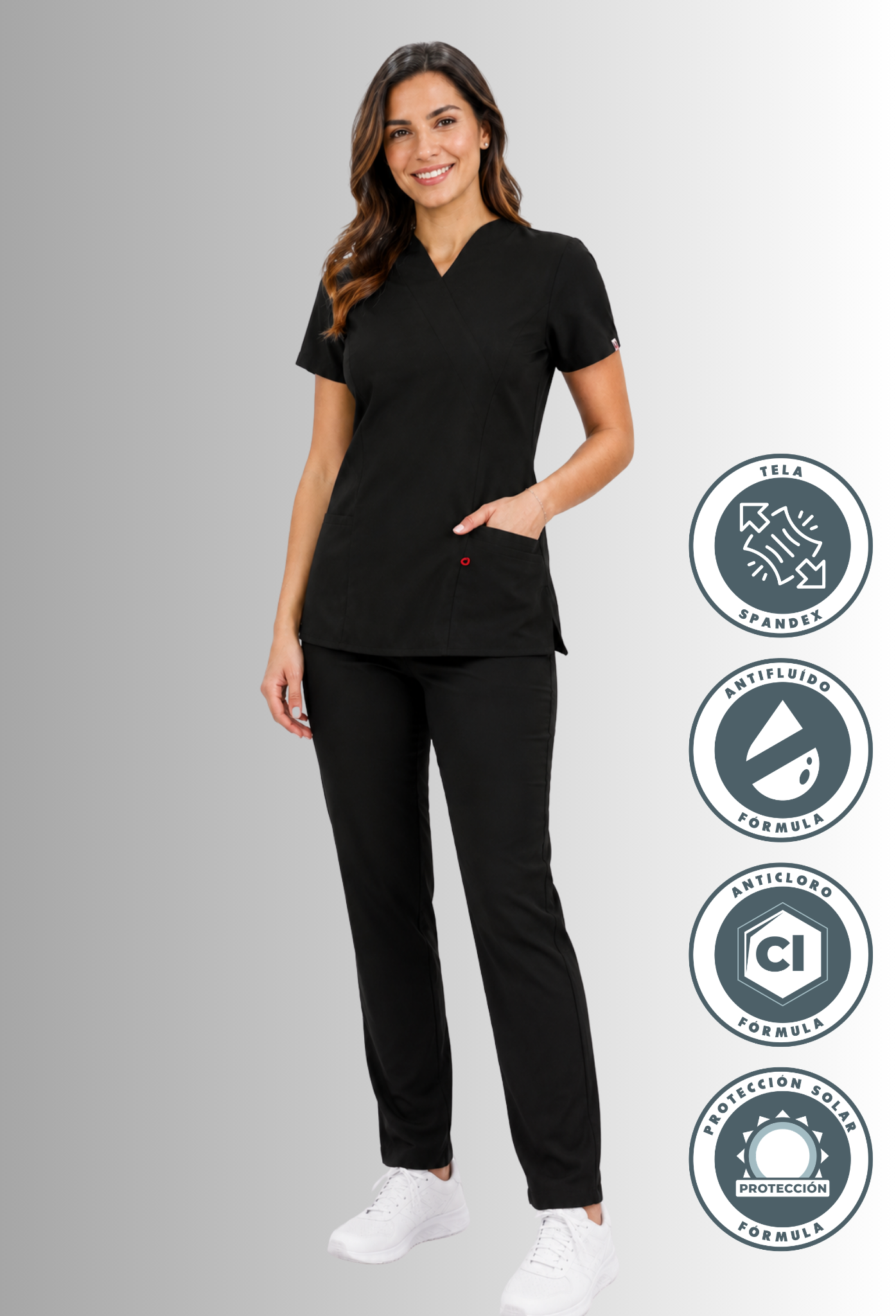 Uniforme Quirúrgico para Mujer Antifluido, Anticloro y Spandex | SOZU