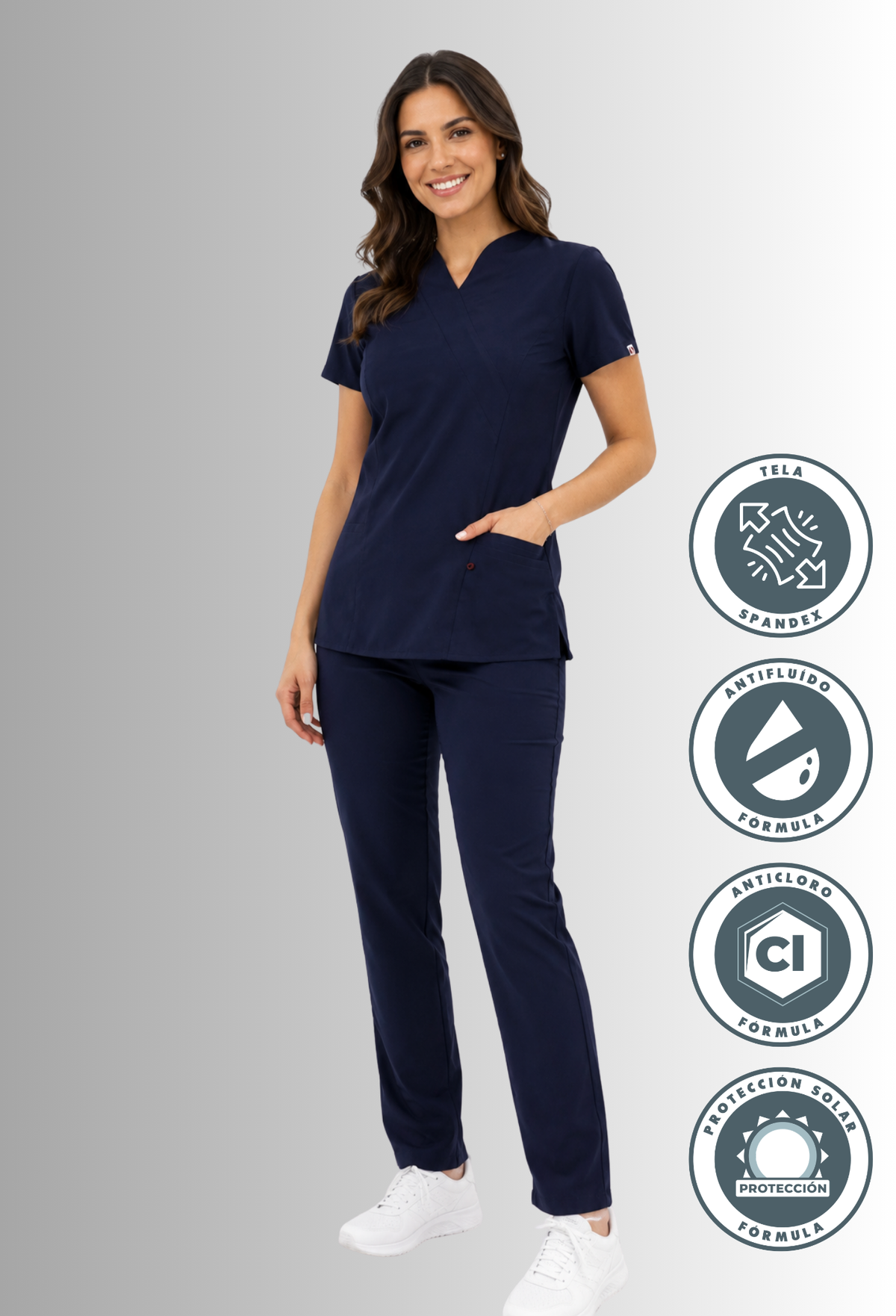 Uniforme Quirúrgico para Mujer Antifluido, Anticloro y Spandex | SOZU