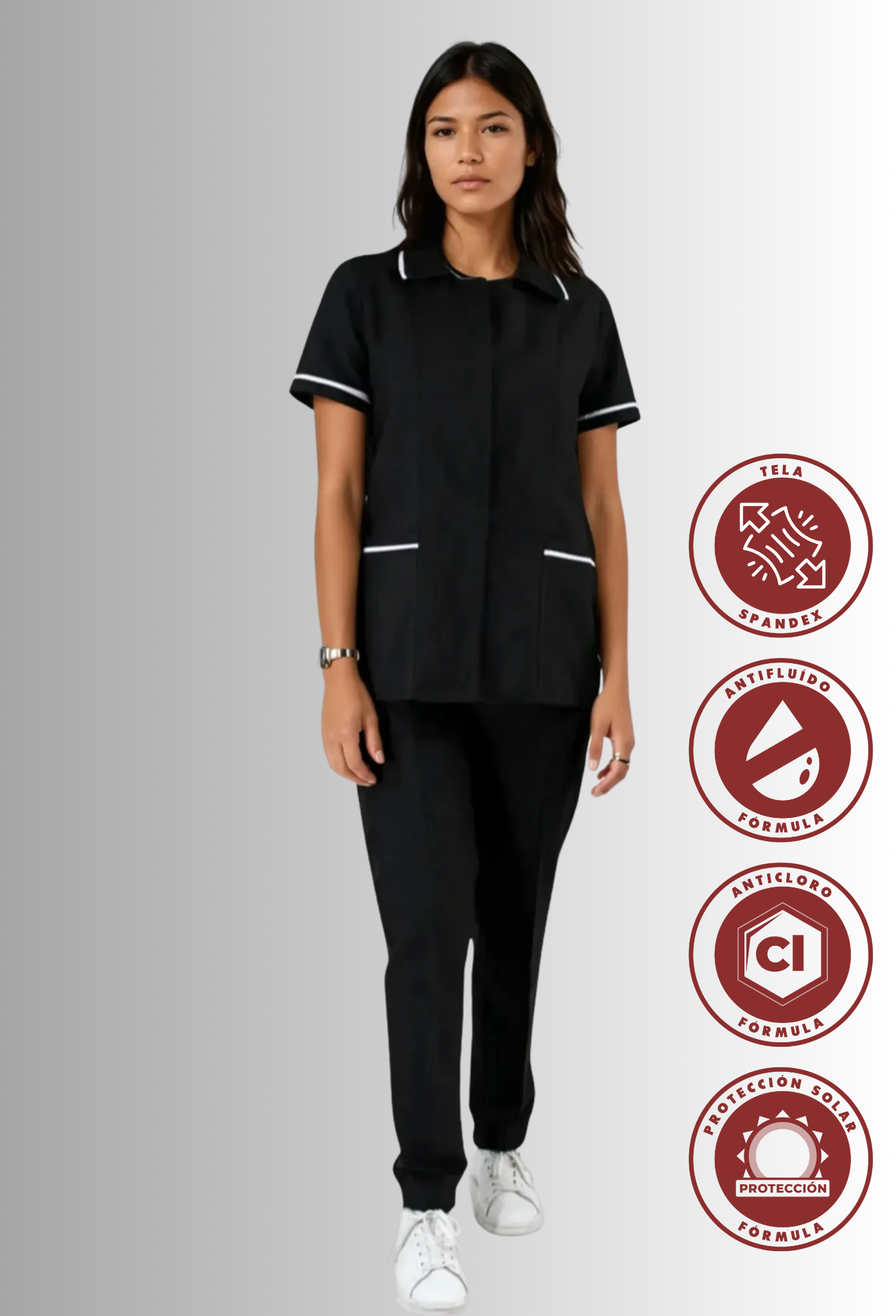 Uniforme de Chaquetín para Mujer Antifluidos y Anticloro con Spandex | SOZU