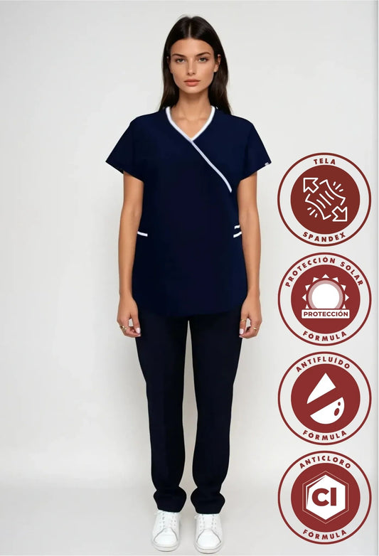 Uniforme para Mujer Spandex, Antifluido y Anticloro Azul Marino | SOZU