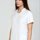 Filipina Blanca Cuello Mao con Antifluido y Spandex | SOZU