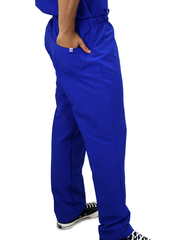 Pantalón Cargo Azul Antifluido y Anticloro para Hombre
