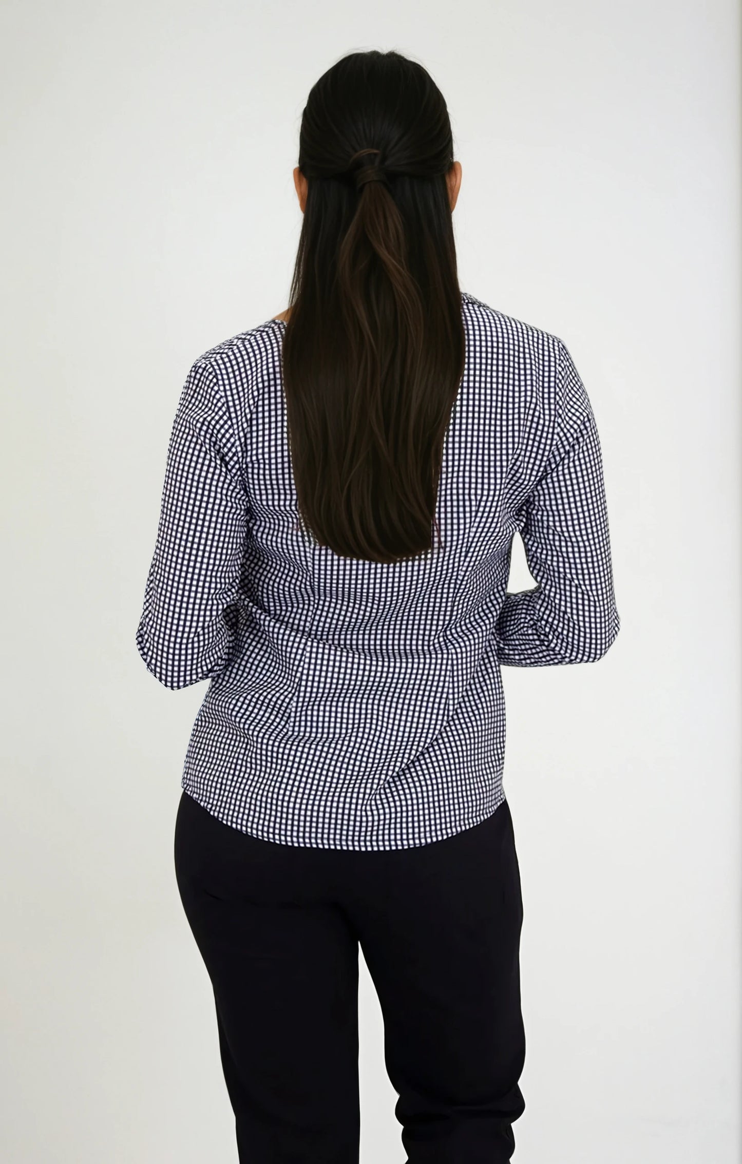 Camisa Antimanchas para Mujer Manga Larga de Cuadros | SOZU